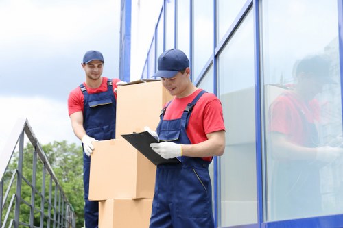 Staff member checking a clear and safe doorway