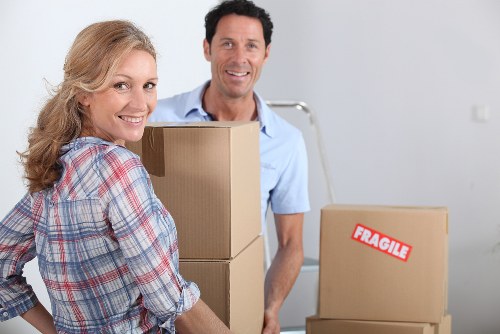 Aldgate office move checklist and boxed workplace items